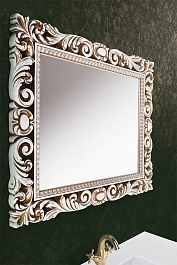 Водолей Мебель для ванной "Версаль 105" белая/золото, зеркало Версаль в раме – фотография-5